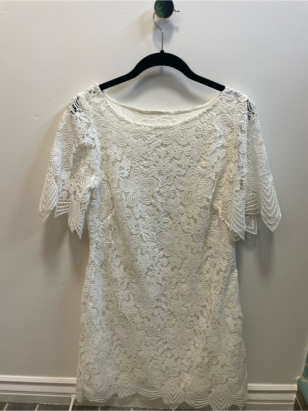 Anthropologie Ivory Floral Lace Midi Dress